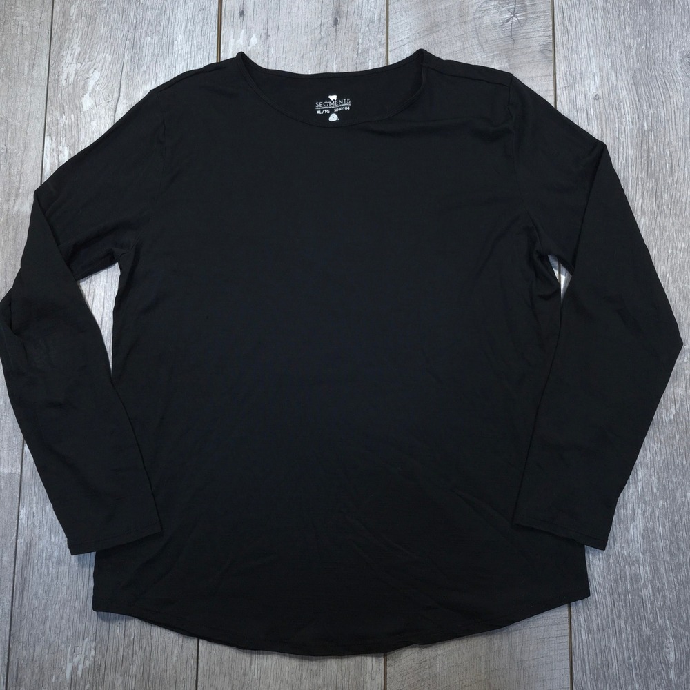 Segments Merino Wool Baselayer Womens XL Black Long Sleeve Crew Neck Top